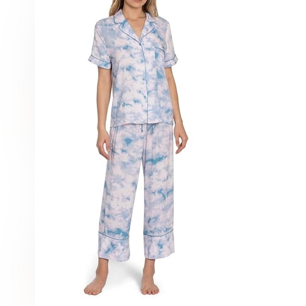 In Bloom Very Soft Blue and White Pajama Set